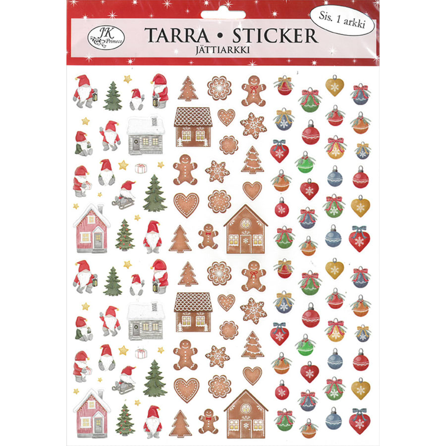 Kerst Gingerbread man papier glitter sticker