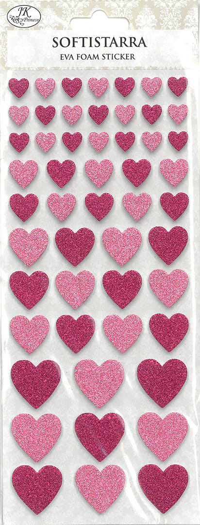 Roze hart papier glitter sticker